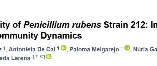 研究速递:产红青霉(Penicillium rubens)对土壤生态的影响